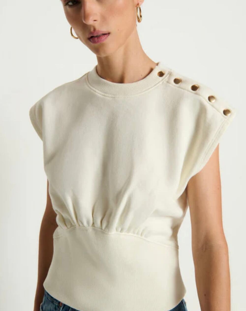New Nation Los Angeles Nadia Sweatshirt ivory sz S
